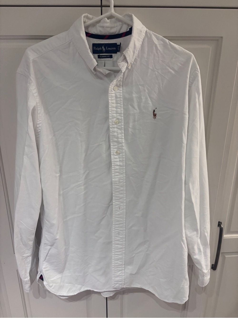 Ralph Lauren White Classic Fit Button-Down Shirt large